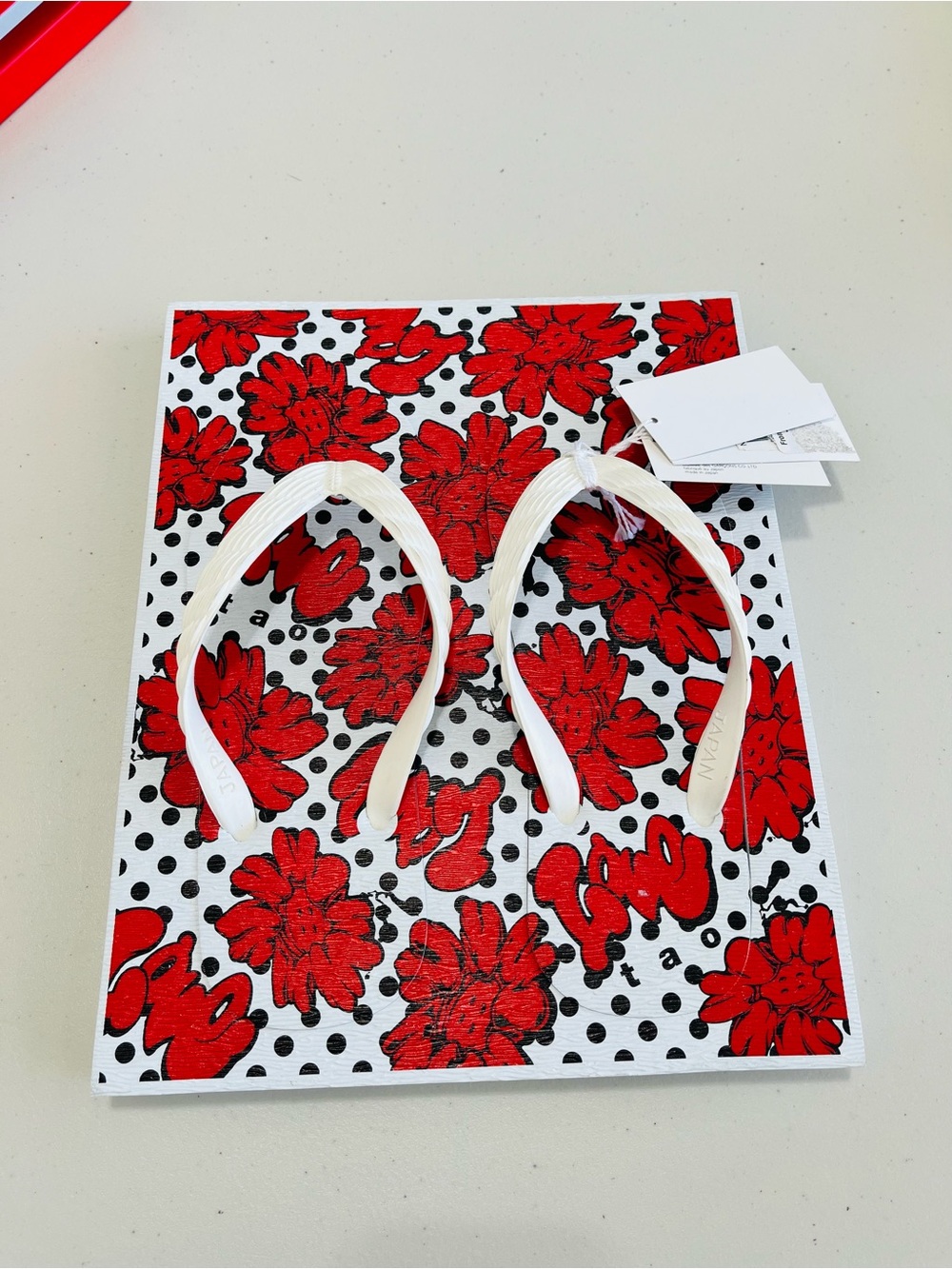 Tao Comme des Garçons Floral Print & Polka Dot Flip Flops